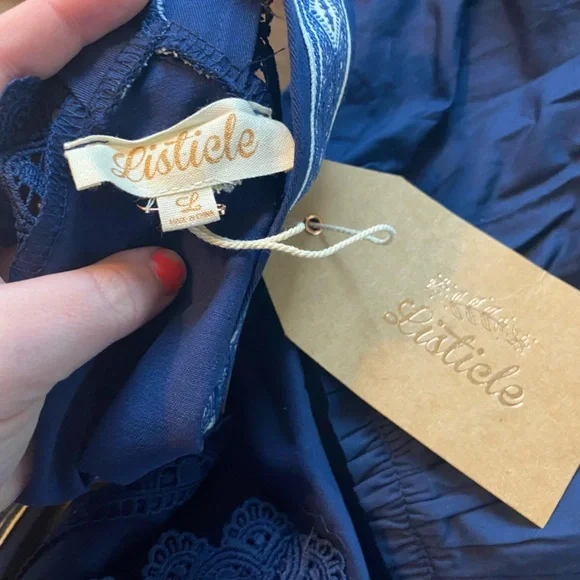 NWT | Listicle Blue Overall Dress - Picture 2 of 7